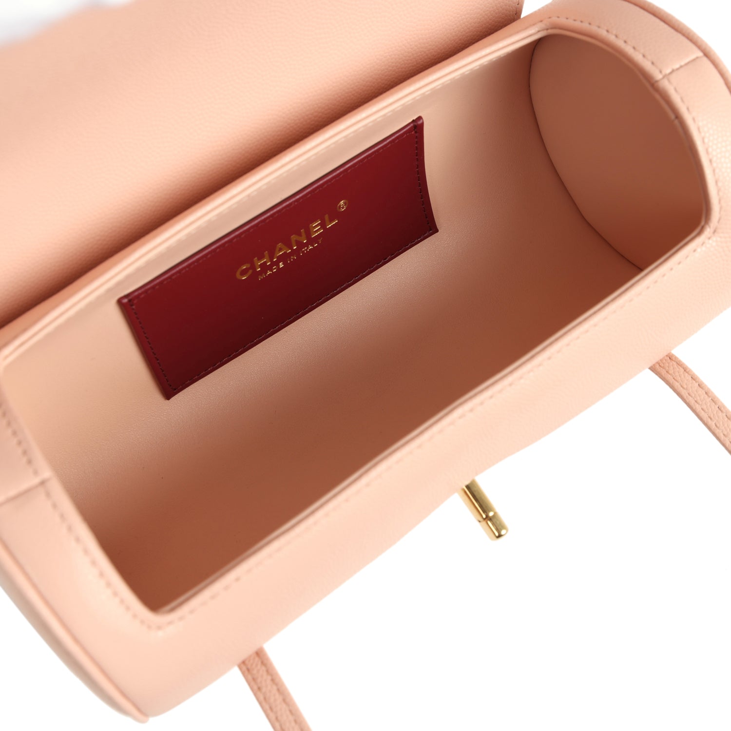 Chanel Preppy Coco Bowling Bag Light Pink Shiny Caviar Brushed Gold Hardware