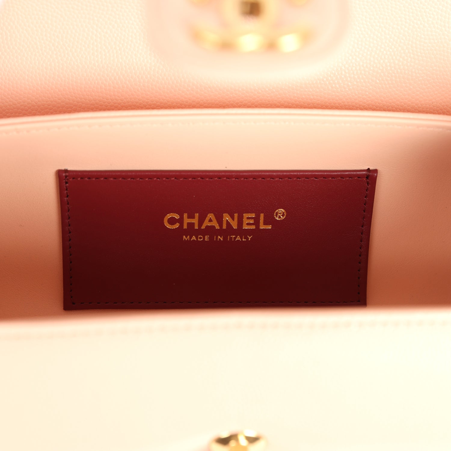 Chanel Preppy Coco Bowling Bag Light Pink Shiny Caviar Brushed Gold Hardware