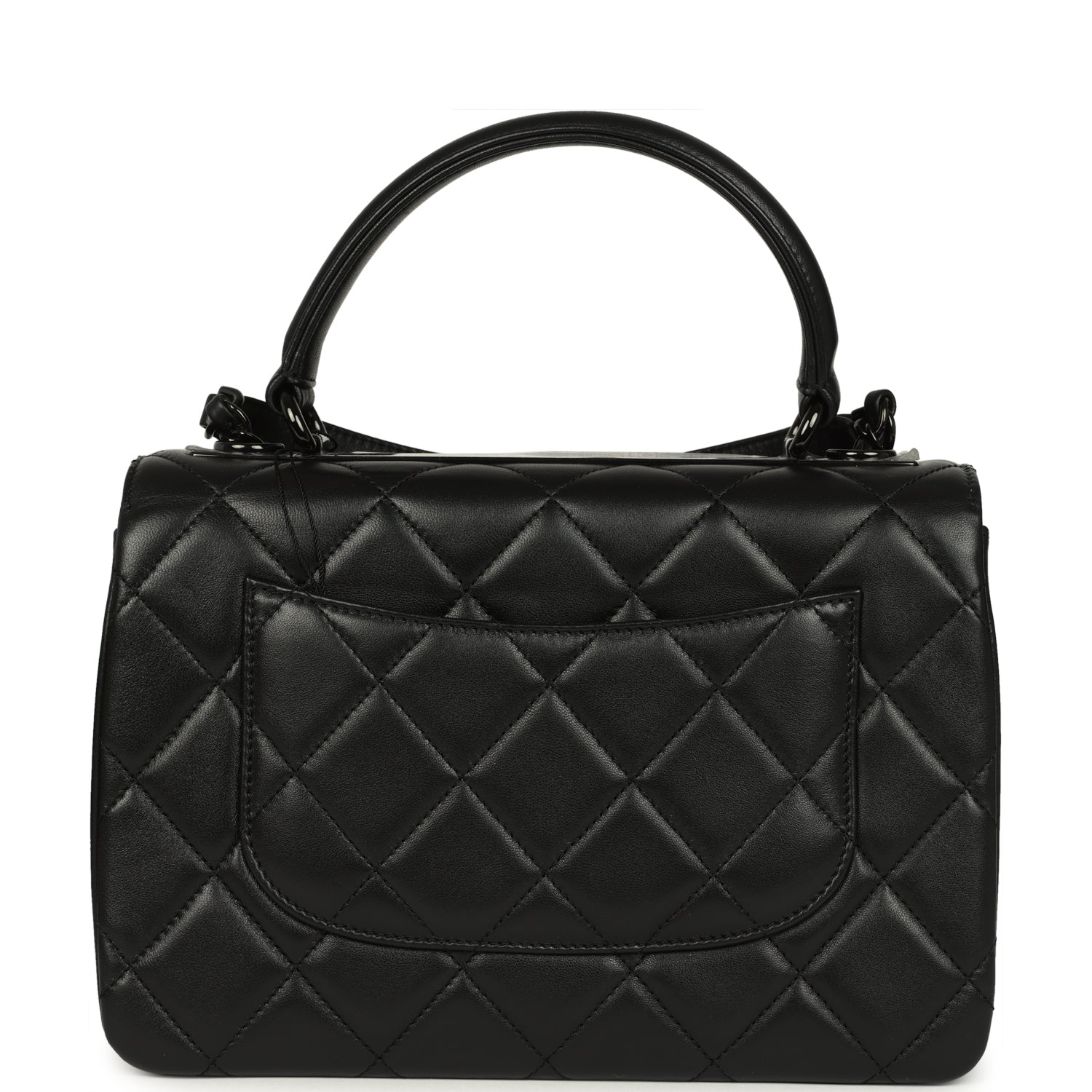 Chanel Medium Trendy CC Top Handle Flap So Bag Black Lambskin Black Hardware