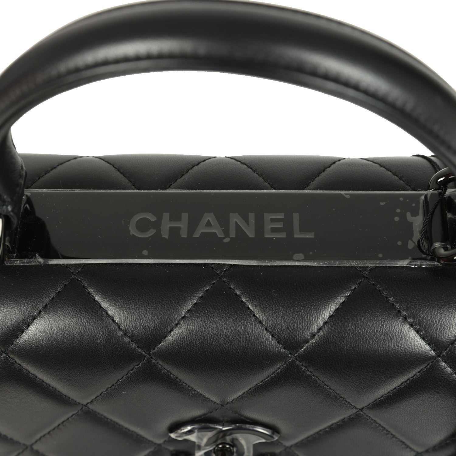 Chanel Medium Trendy CC Top Handle Flap So Bag Black Lambskin Black Hardware