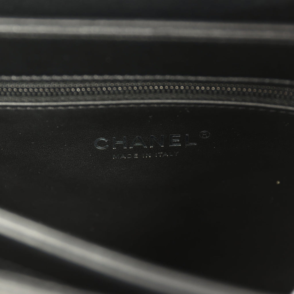Chanel Medium Trendy CC Top Handle Flap So Bag Black Lambskin Black Hardware