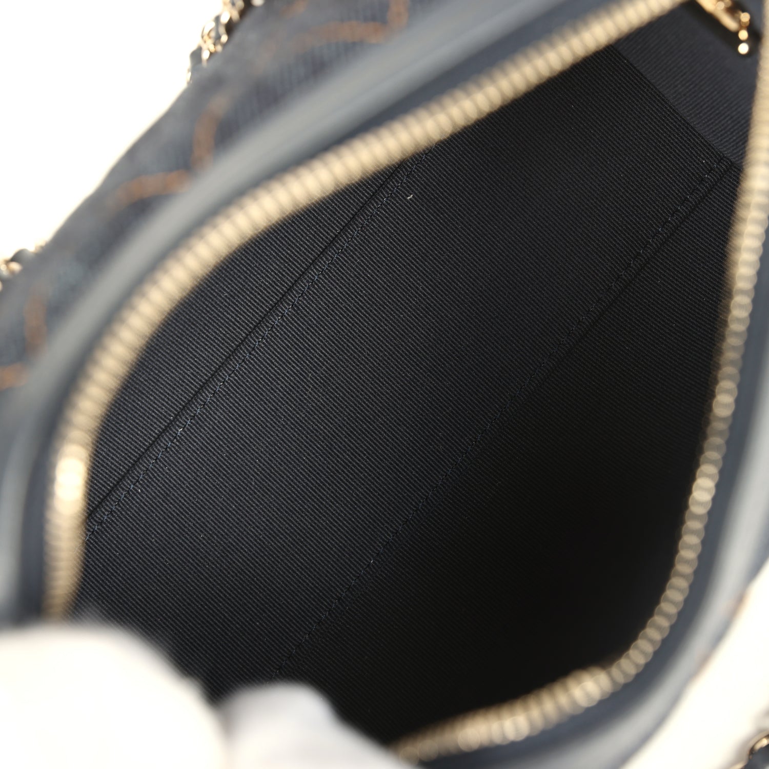 Chanel Mini Timeless Classic Barrel Bag with Chain Dark Blue Denim Light Gold Hardware
