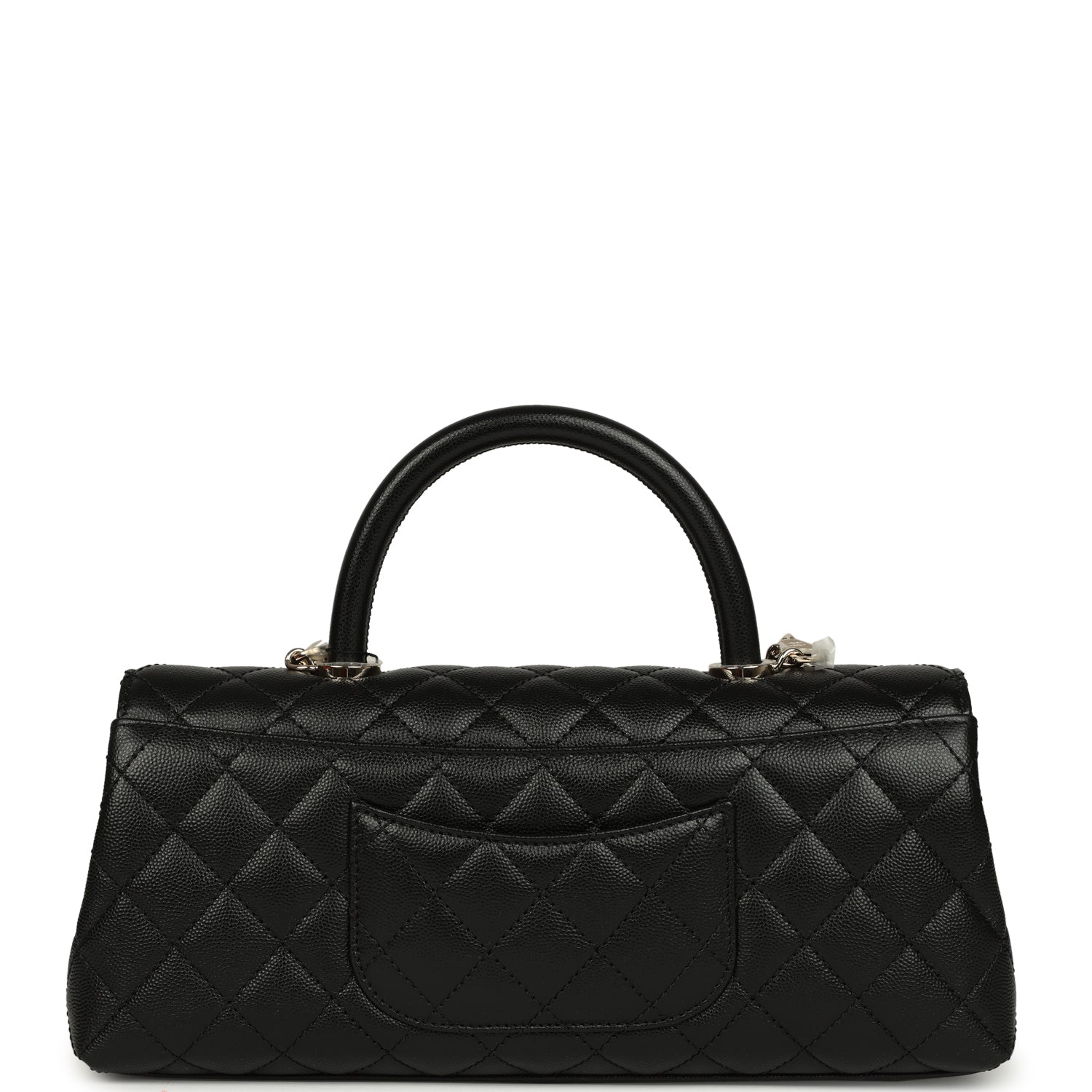 Chanel Maxi Coco Handle Long Flap Bag Black Shiny Caviar Light Gold Hardware