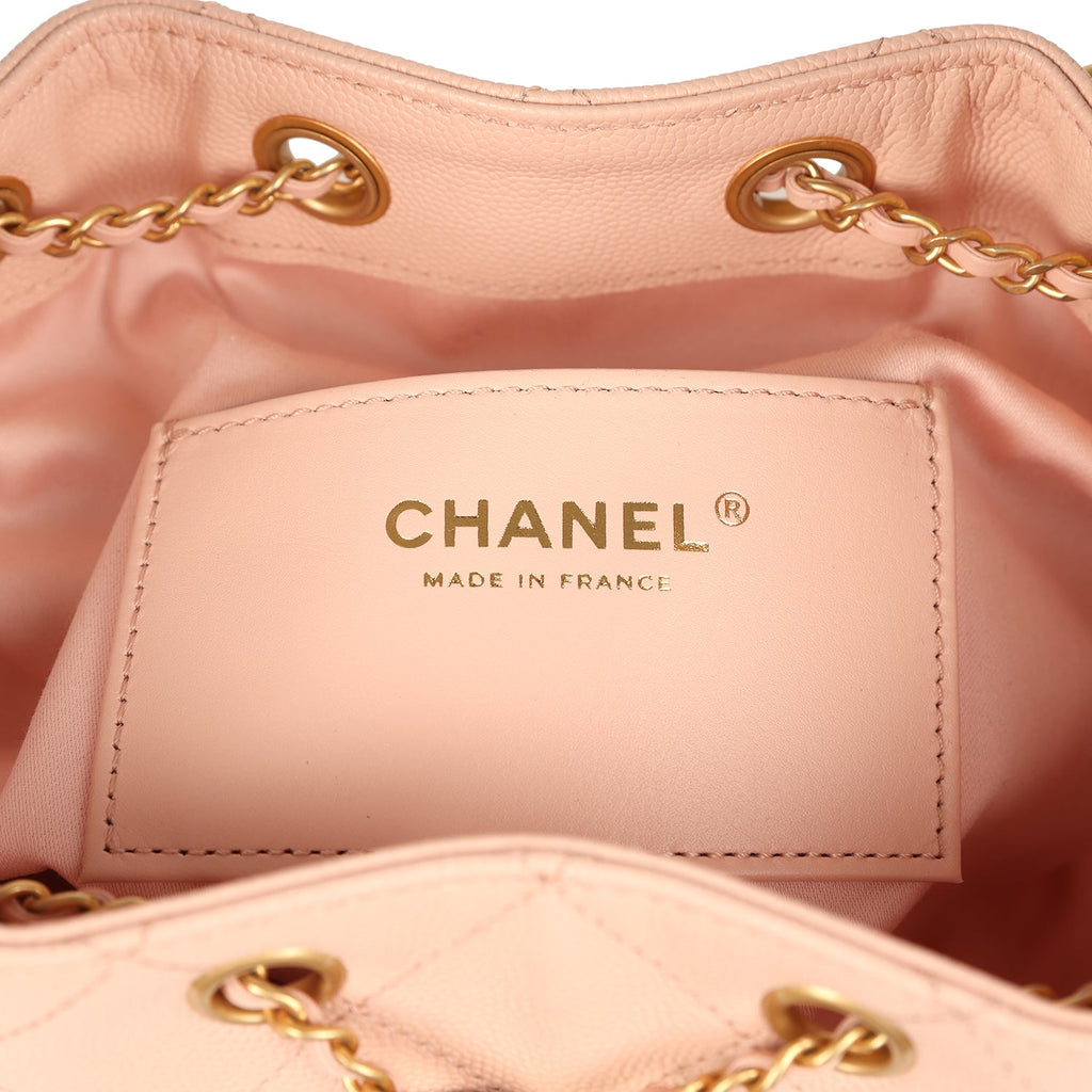 Chanel Small 25 Hobo Bag Light Pink Caviar Antique Gold Hardware