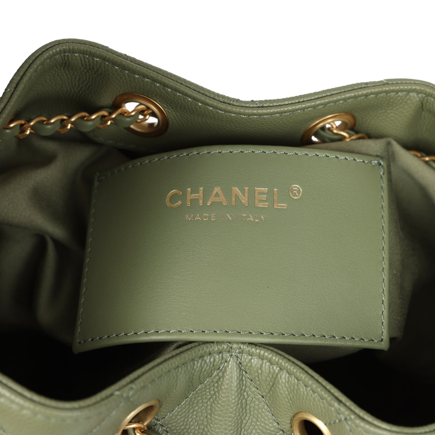 Chanel Small 25 Hobo Bag Green Caviar Antique Gold Hardware