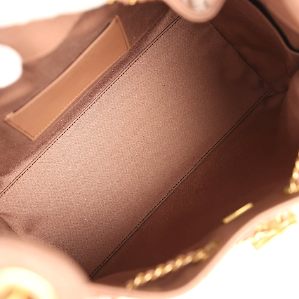 Chanel Small 25 Hobo Bag Brown Caviar Antique Gold Hardware