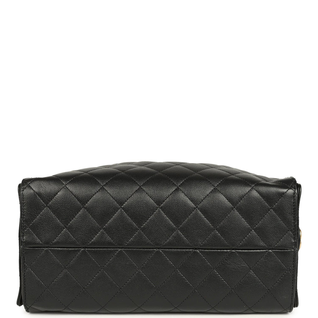 Chanel Medium 25 Hobo Bag Black Caviar Antique Gold Hardware