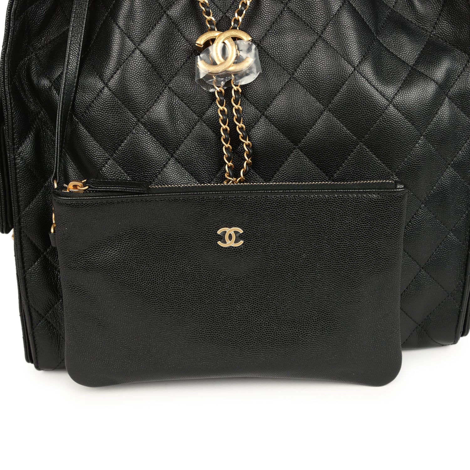 Chanel Medium 25 Hobo Bag Black Caviar Antique Gold Hardware