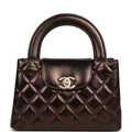 Chanel Small Kelly Shopper Metallic Dark Bronze Calfskin Brushed Light Gold Hardware