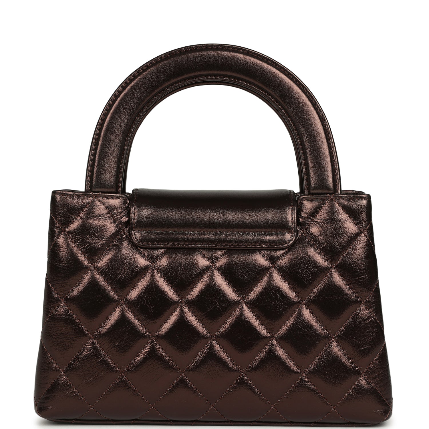 Chanel Small Kelly Shopper Metallic Dark Bronze Calfskin Brushed Light Gold Hardware