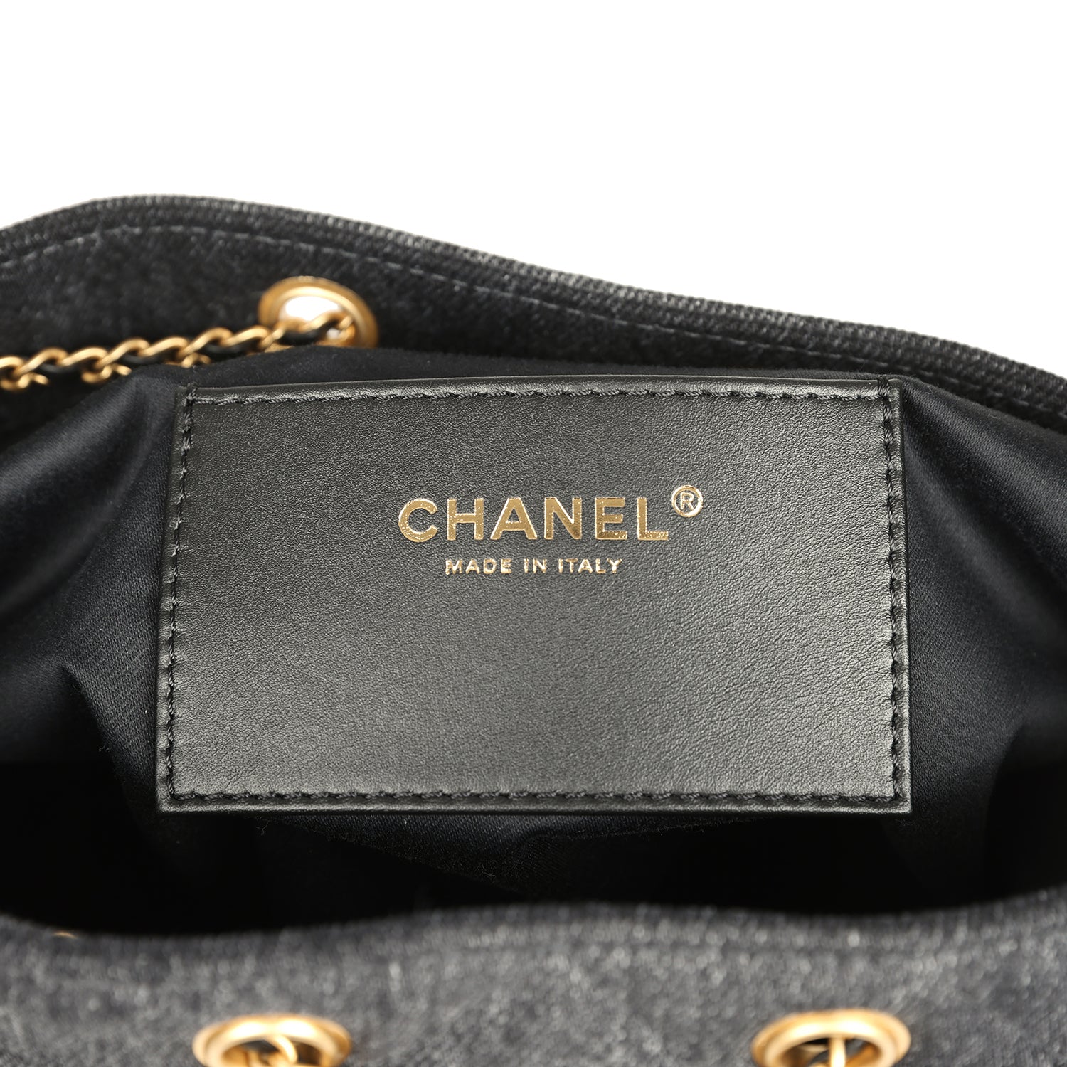 Chanel Medium 25 Hobo Bag Black Washed Denim Antique Gold Hardware