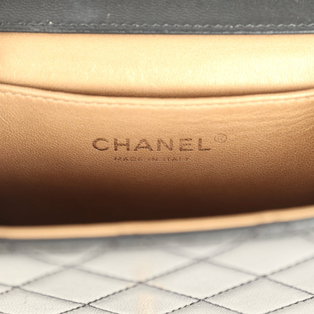 Chanel Chic Pearls Flap Bag Black Calfskin Brushed Gold Hardware
