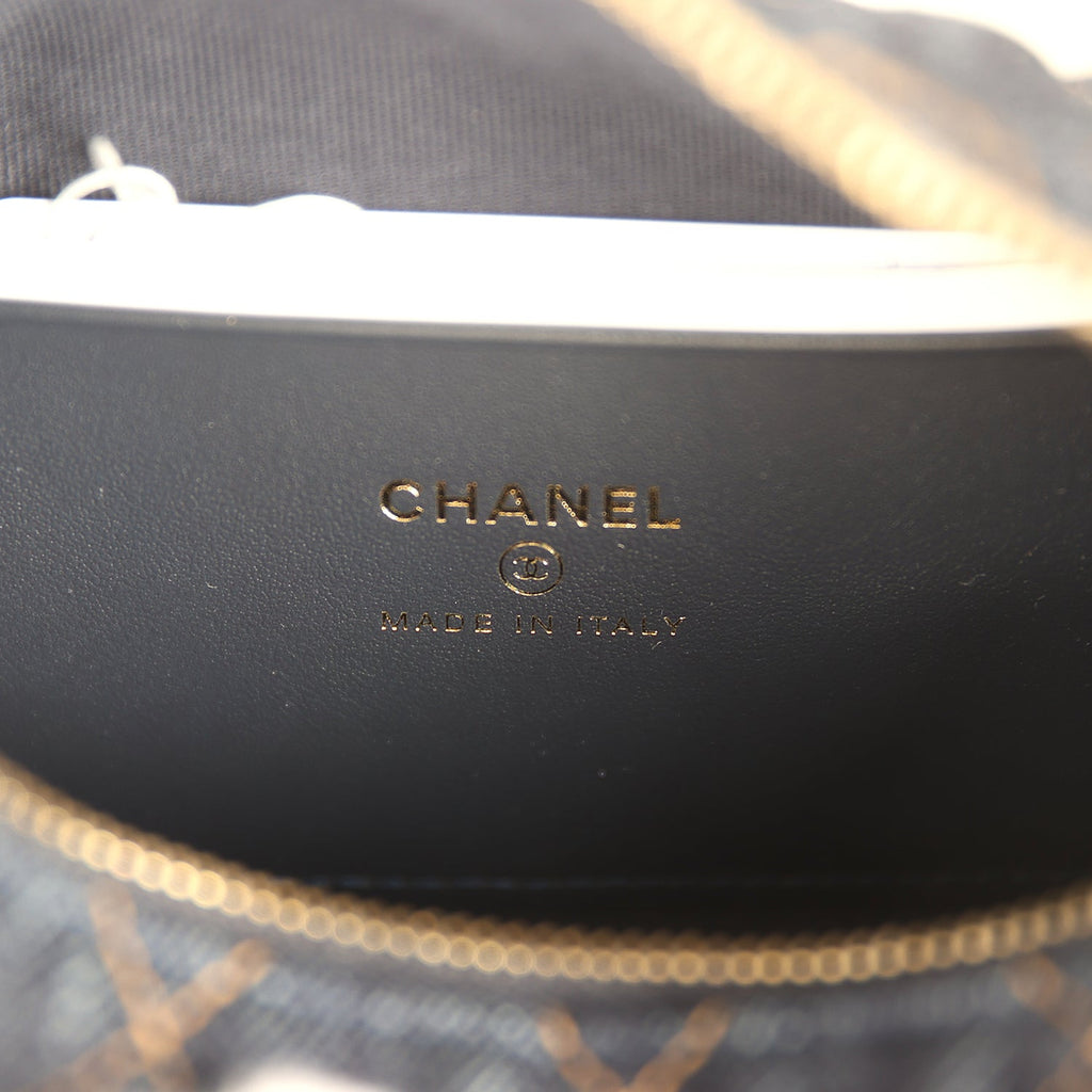 Chanel Mini Hobo Pouch with Chain Dark Blue Denim and Leather Light Gold Hardware