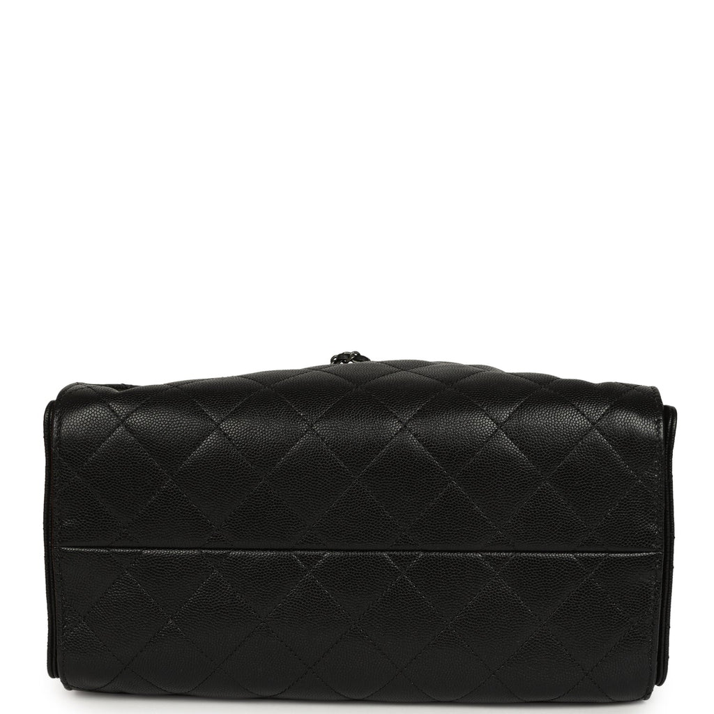 Chanel Small 25 Hobo Bag Black Shiny Caviar Aged Ruthenium Hardware