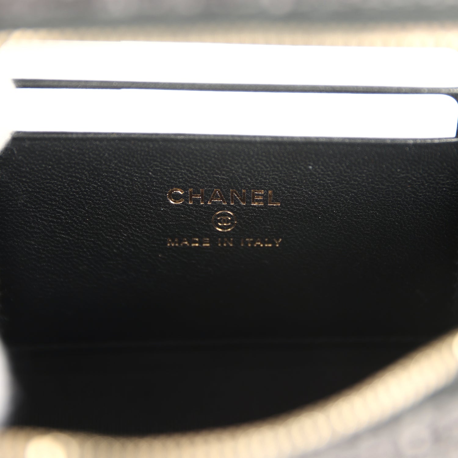 Chanel Top Handle Long Vanity Case with Chain Black Braided Raffia Light Gold Hardware