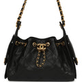 Chanel Mini 25 Hobo Bag Black Caviar Antique Gold Hardware