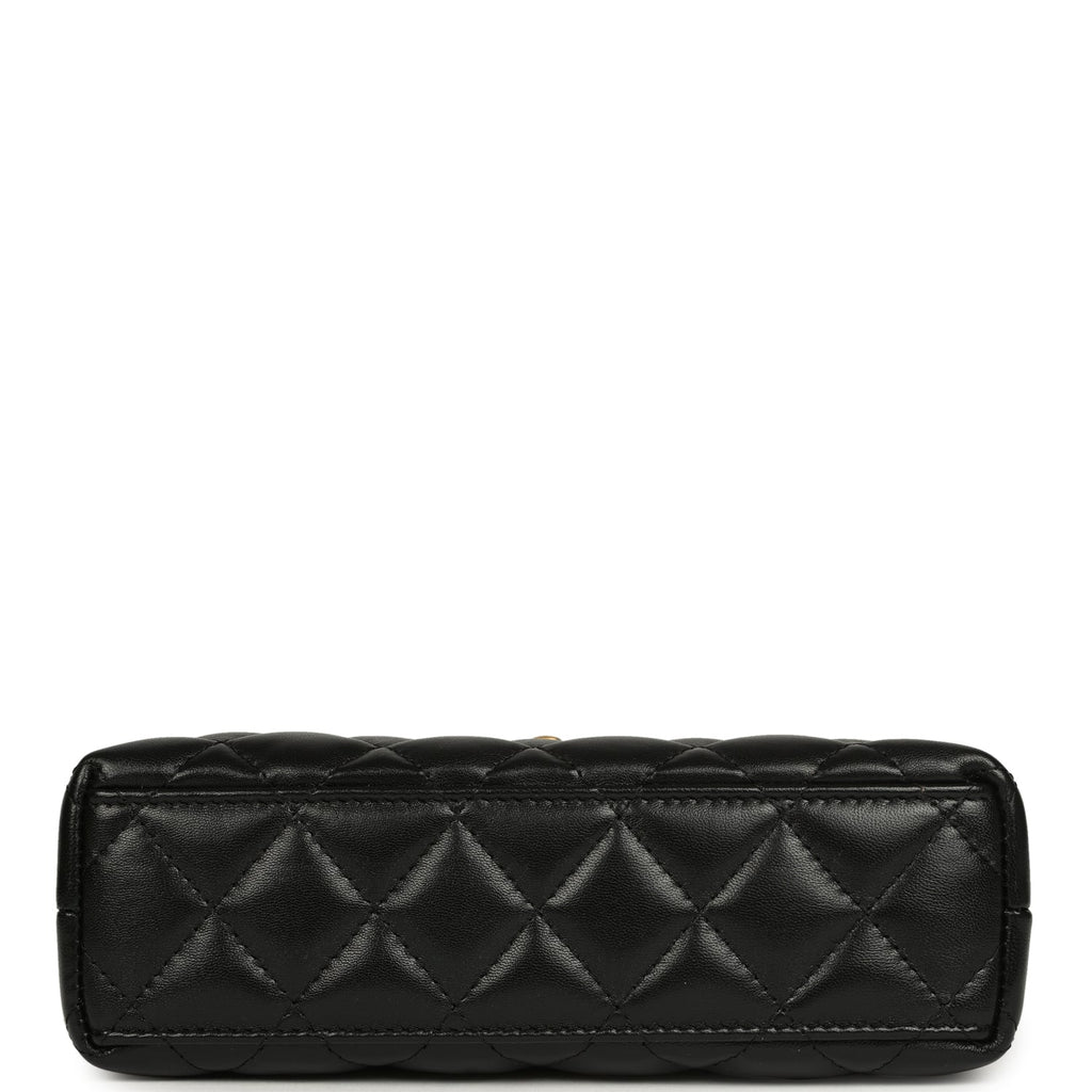 Chanel Small Kelly Shopper Black Shiny Aged Calfskin Brushed Gold Hardware