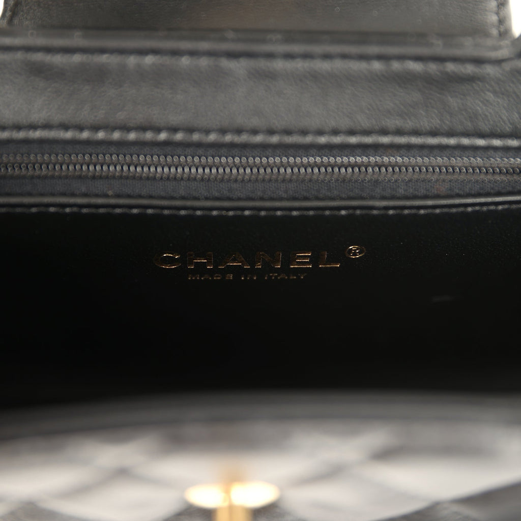 Chanel Small Kelly Shopper Black Shiny Aged Calfskin Brushed Gold Hardware