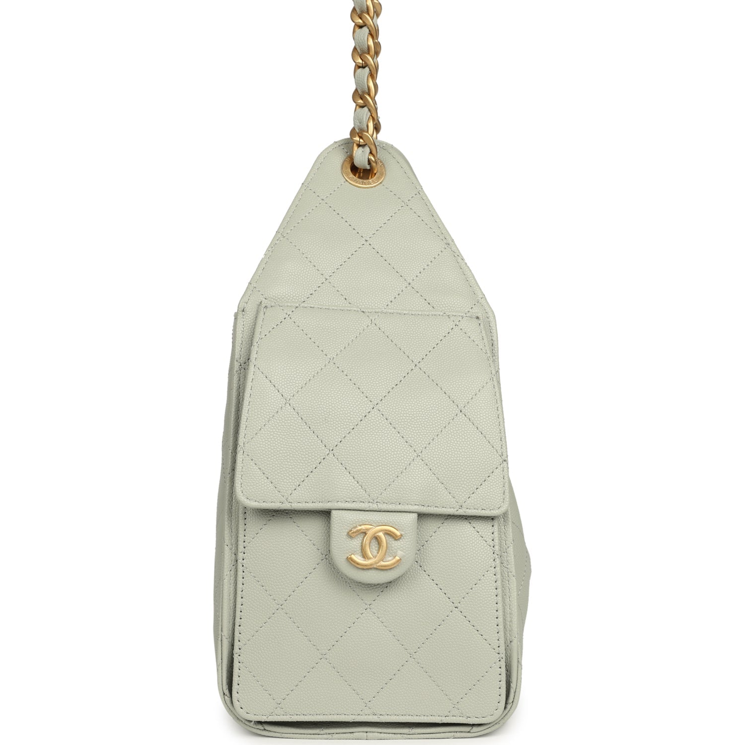 Chanel Small 25 Hobo Bag Light Green Caviar Antique Gold Hardware