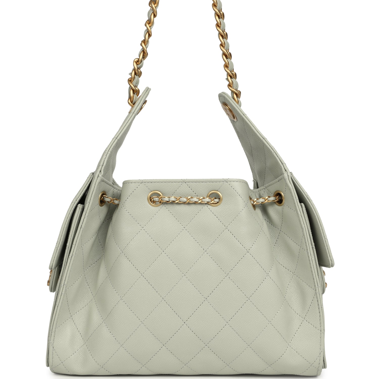 Chanel Small 25 Hobo Bag Light Green Caviar Antique Gold Hardware