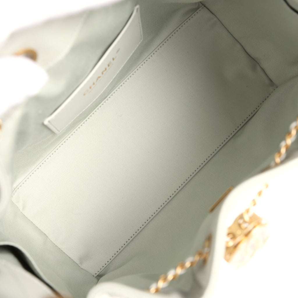 Chanel Small 25 Hobo Bag Light Green Caviar Antique Gold Hardware