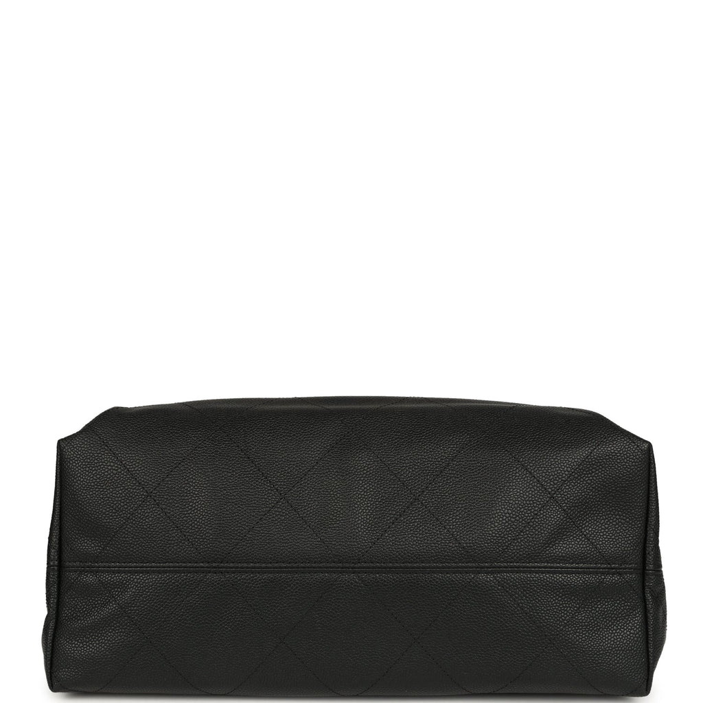 Chanel Maxi Coco Shopping Bag Black Caviar Brushed Gold Hardware