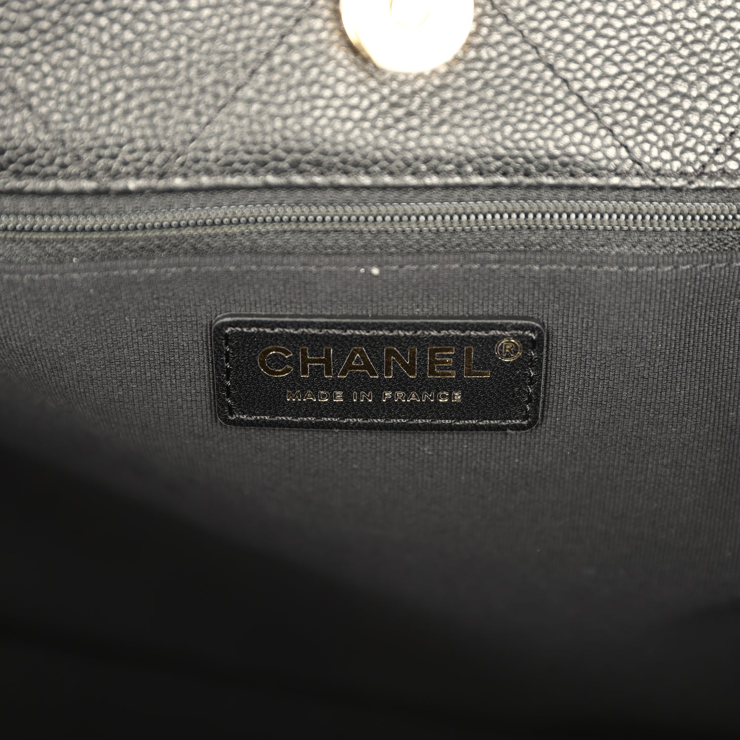 Chanel Maxi Coco Shopping Bag Black Caviar Brushed Gold Hardware