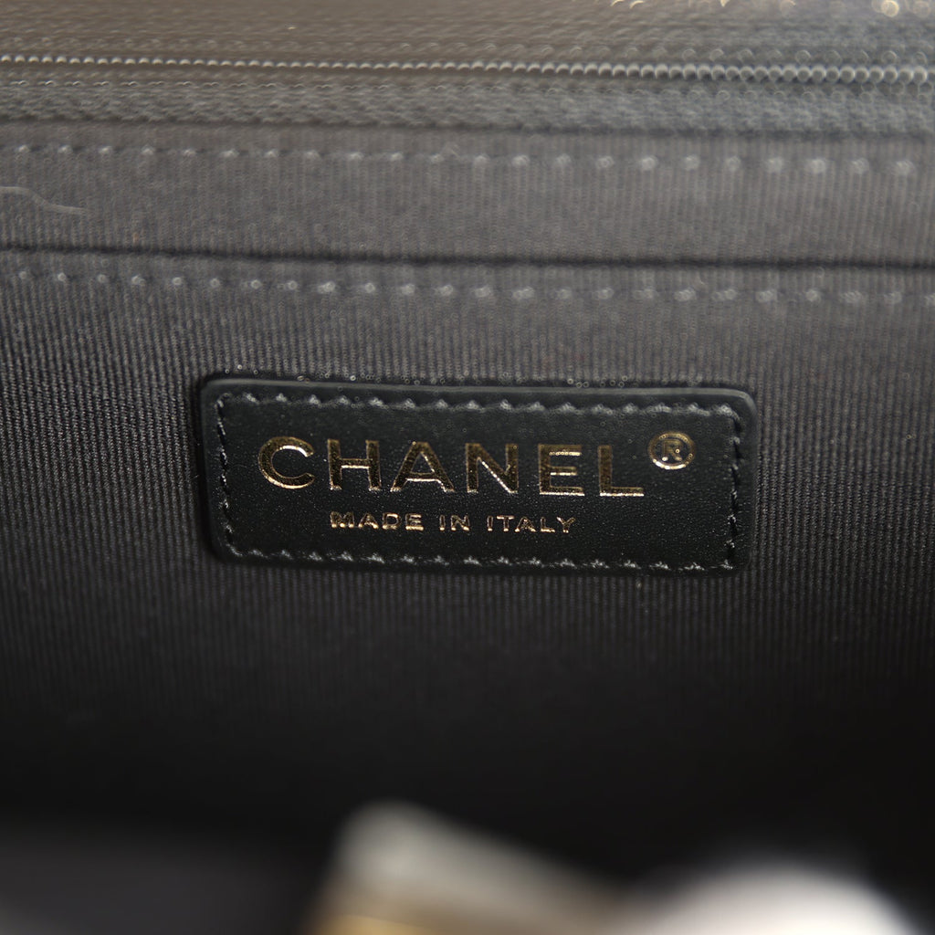 Chanel Double You Flap Backpack Black Denim Antique Gold Hardware