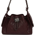 Chanel Mini 25 Hobo Bag Burgundy Caviar Aged Ruthenium Hardware