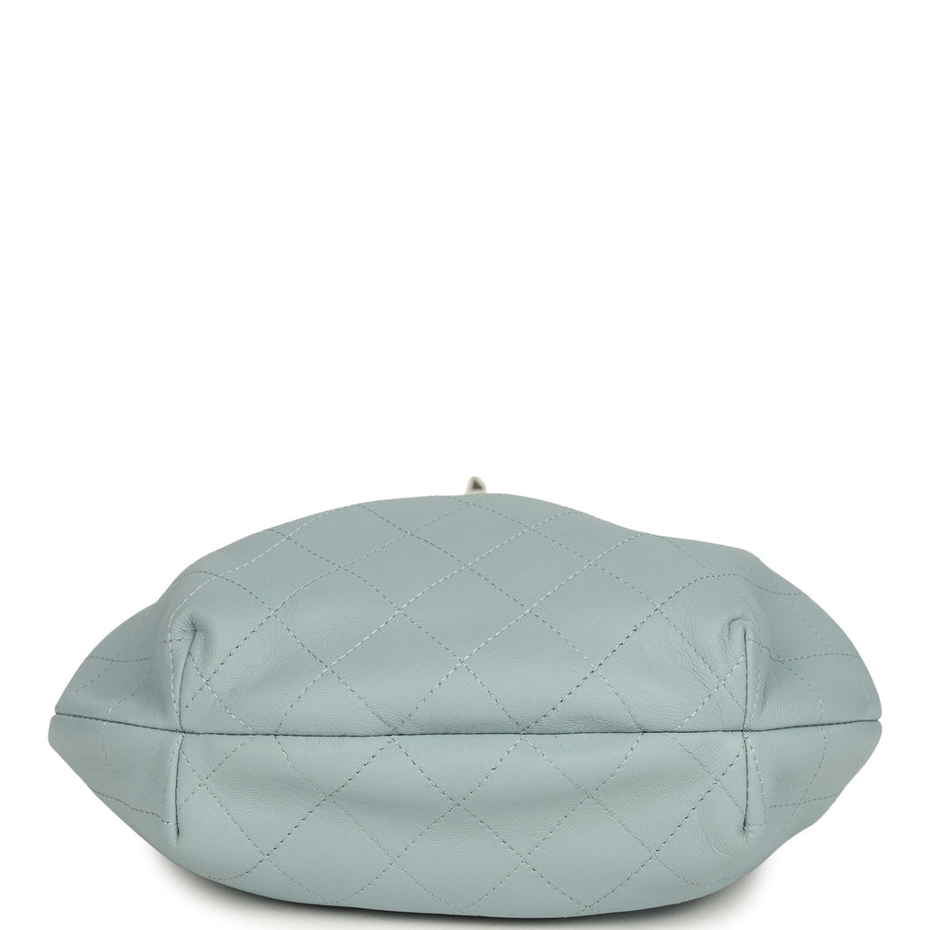 Chanel Small Pouch Light Blue Calfskin Tortoiseshell Hardware