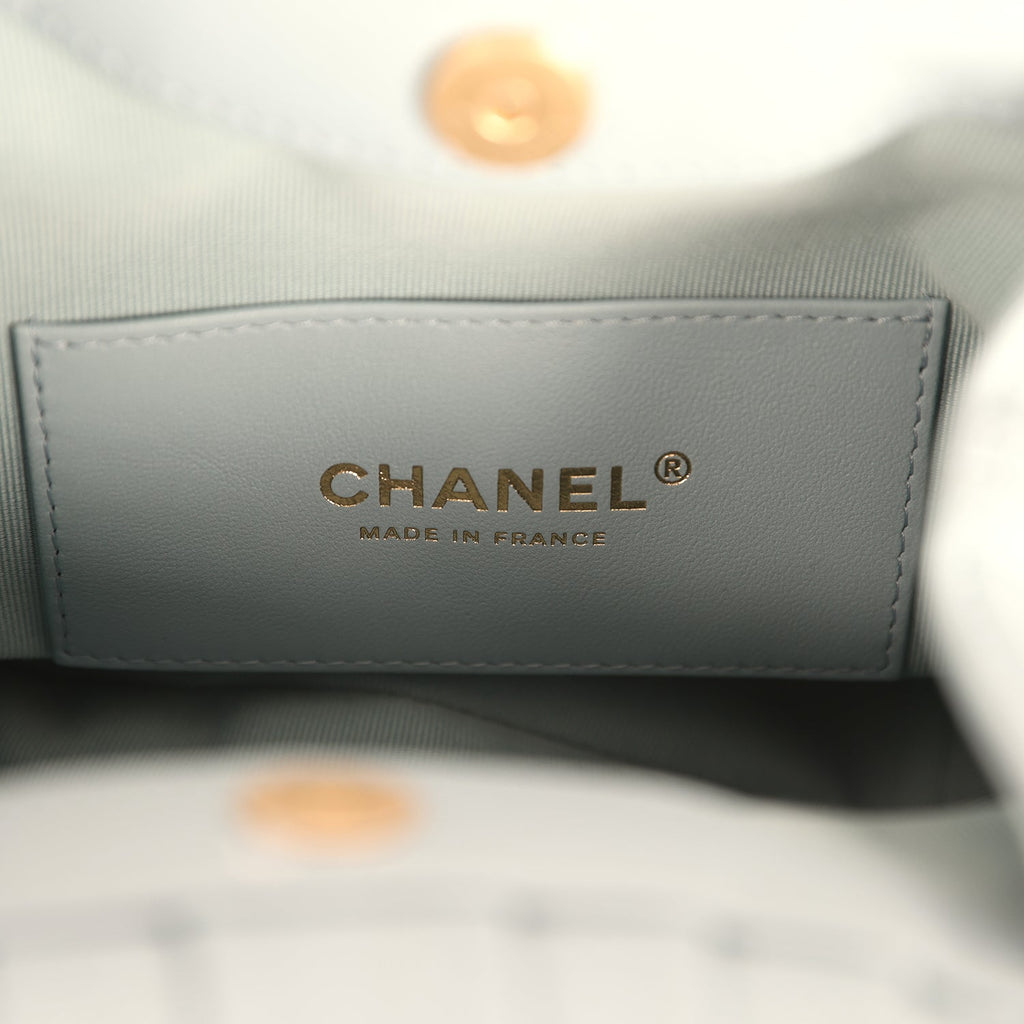 Chanel Small Pouch Light Blue Calfskin Tortoiseshell Hardware