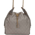 Chanel Medium 25 Hobo Bag Dark Grey Caviar Antique Gold Hardware