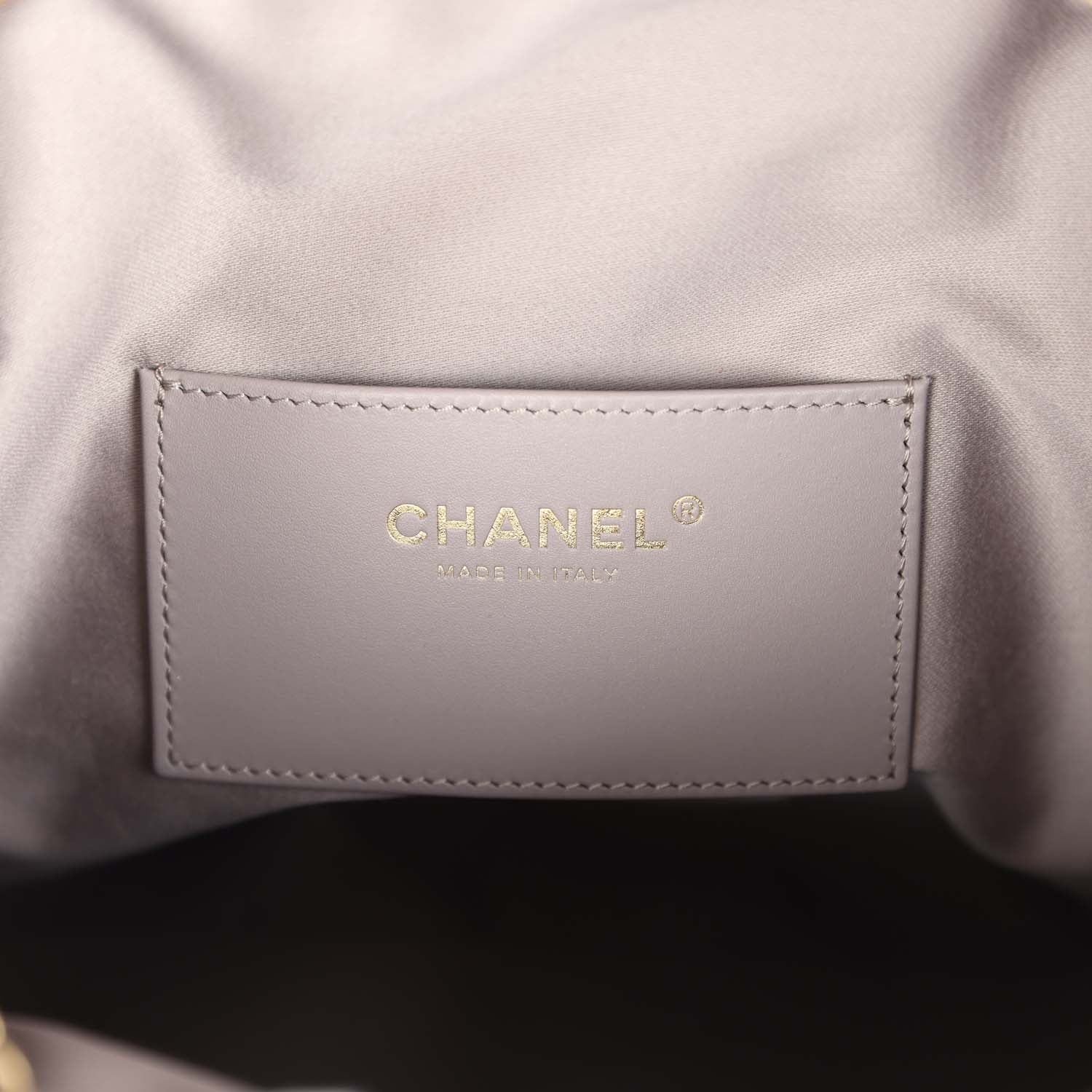 Chanel Medium 25 Hobo Bag Dark Grey Caviar Antique Gold Hardware