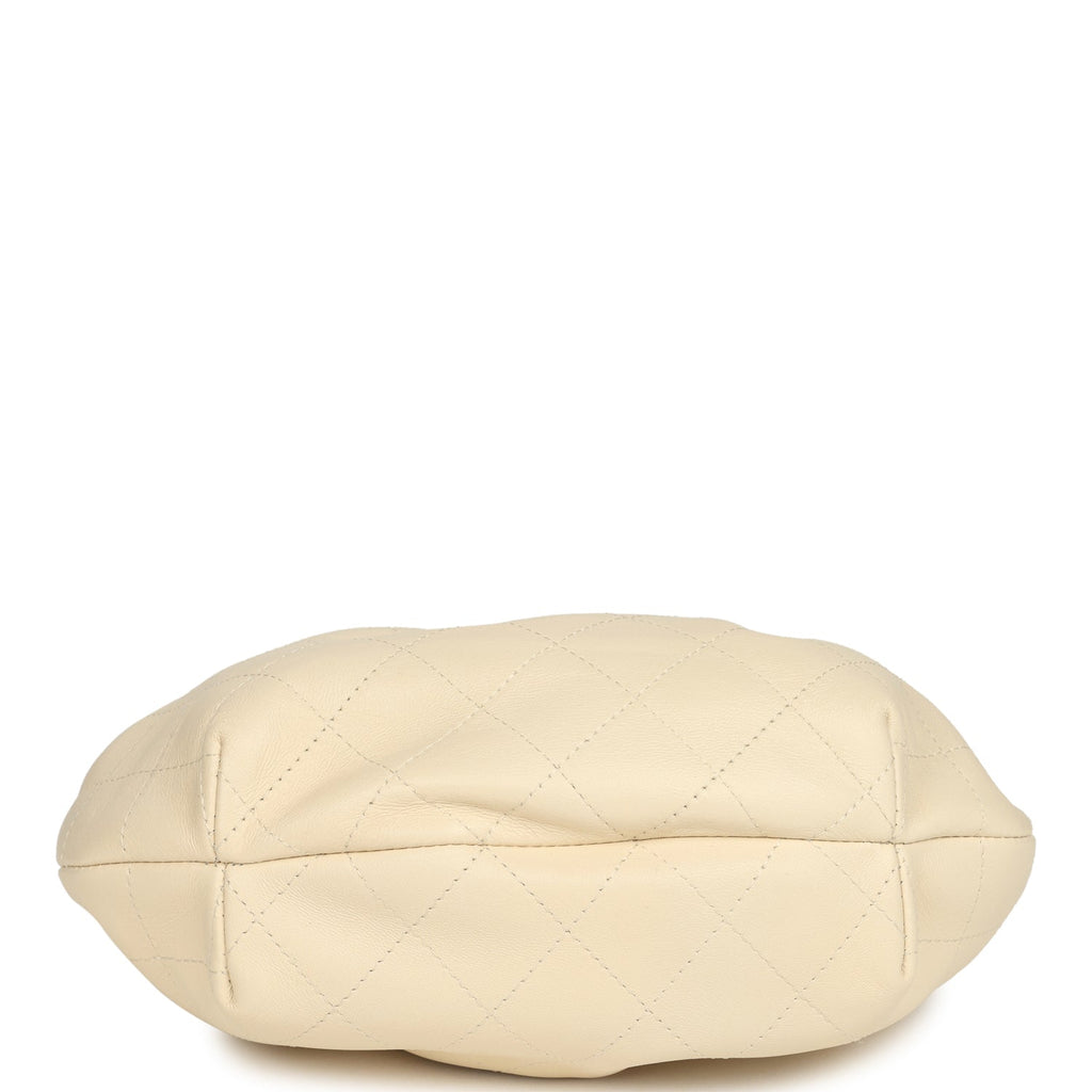 Chanel Small Pouch Light Beige Lambskin Tortoiseshell Hardware