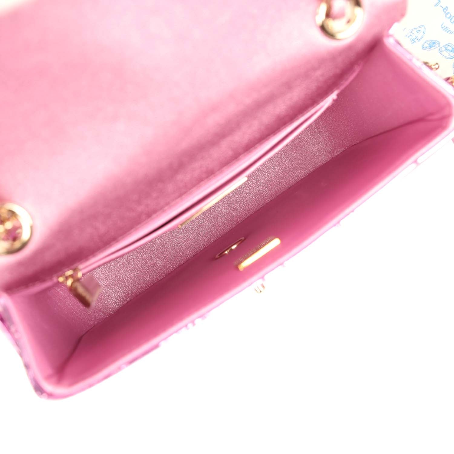 Chanel Mini Flap Bag and Star Coin Purse Pink Mirror Calfskin and Metallic Calfskin Light Gold Hardware