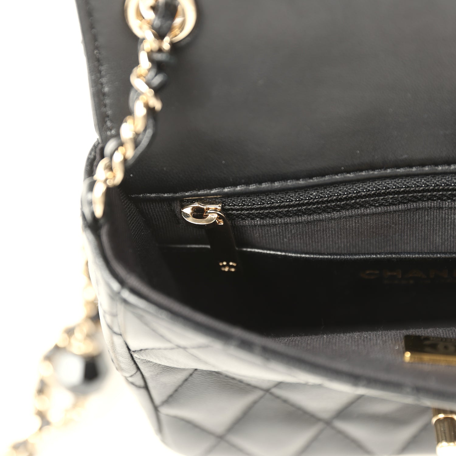 Chanel Heart Charms Mini Square Flap Bag Black Lambskin Enamel Light Gold Hardware