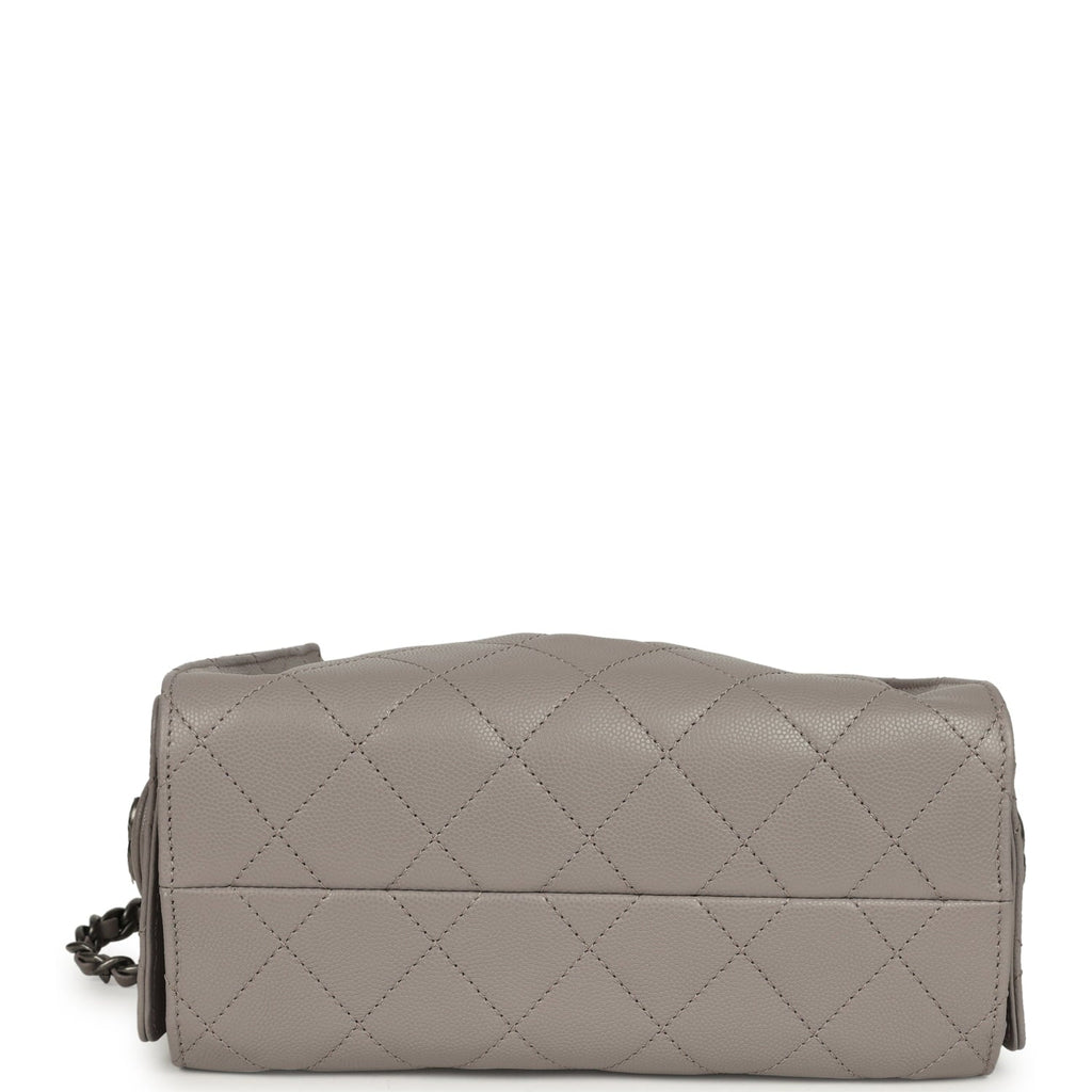 Chanel Mini 25 Hobo Bag Dark Grey Caviar Aged Ruthenium Hardware
