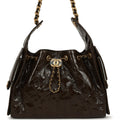 Chanel Small 25 Hobo Bag Khaki Shiny Aged Crumpled Calfskin Antique Gold Hardware