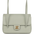 Chanel Small Preppy Coco Flap Bag Light Green Shiny Caviar Brushed Gold Hardware