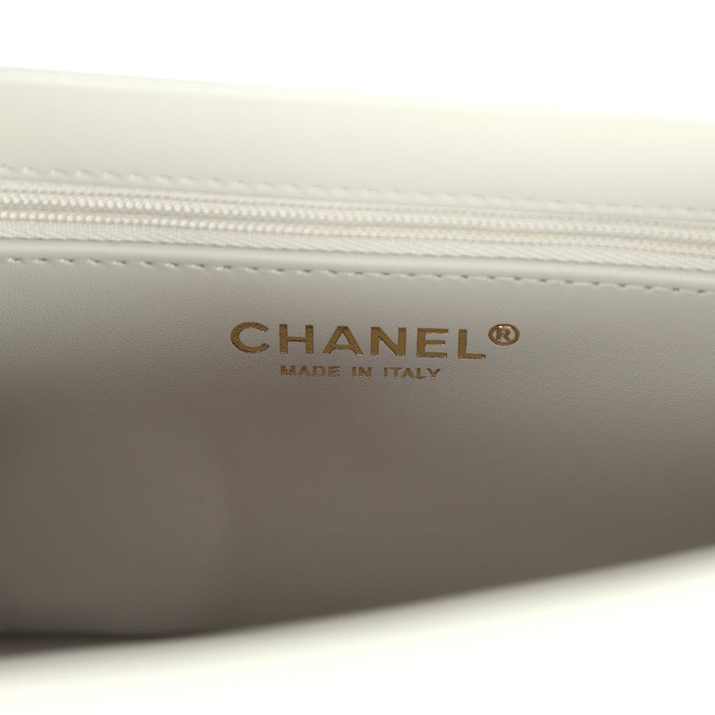 Chanel Small Preppy Coco Flap Bag Light Green Shiny Caviar Brushed Gold Hardware