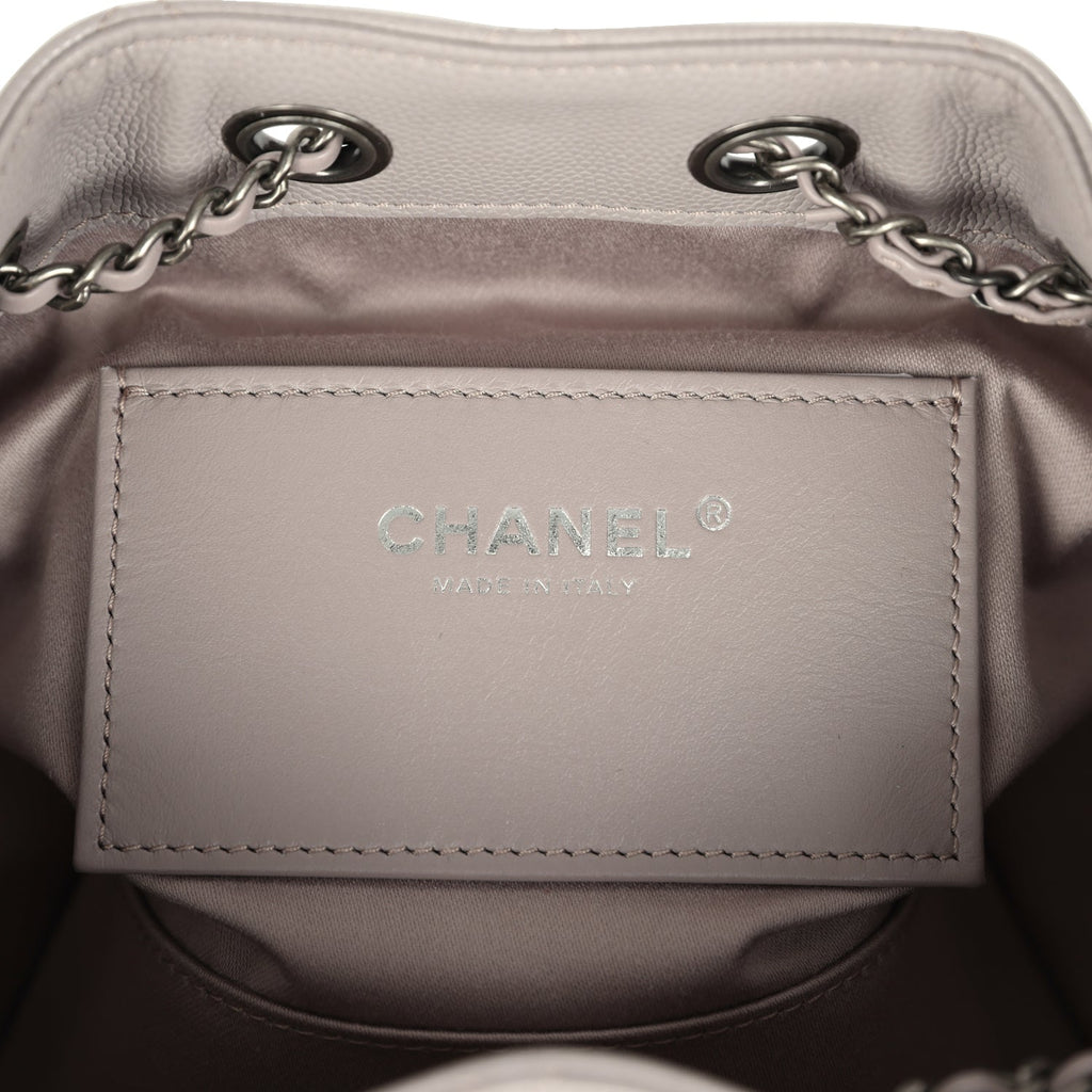 Chanel Mini 25 Hobo Bag Dark Grey Caviar Aged Ruthenium Hardware