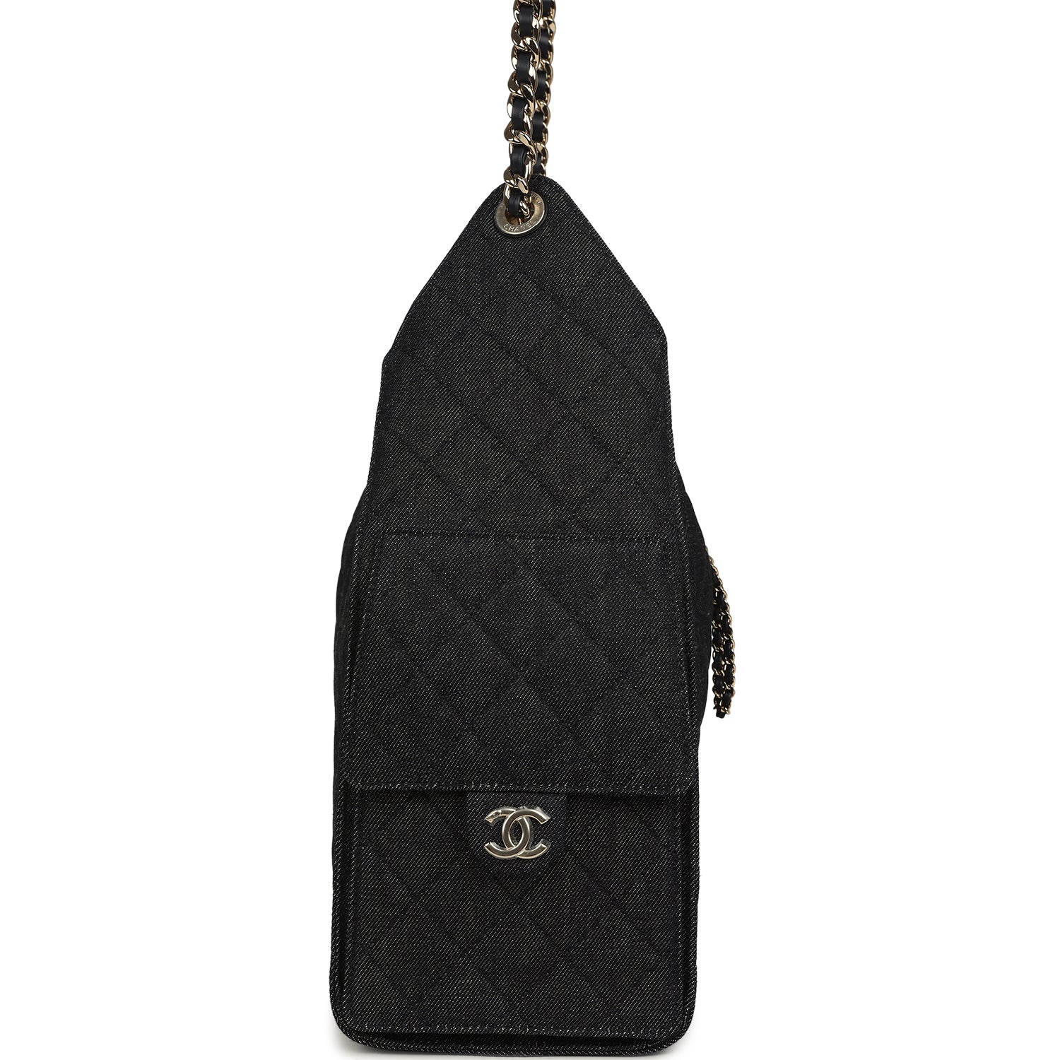 Chanel Medium 25 Hobo Bag Dark Denim Light Gold Hardware