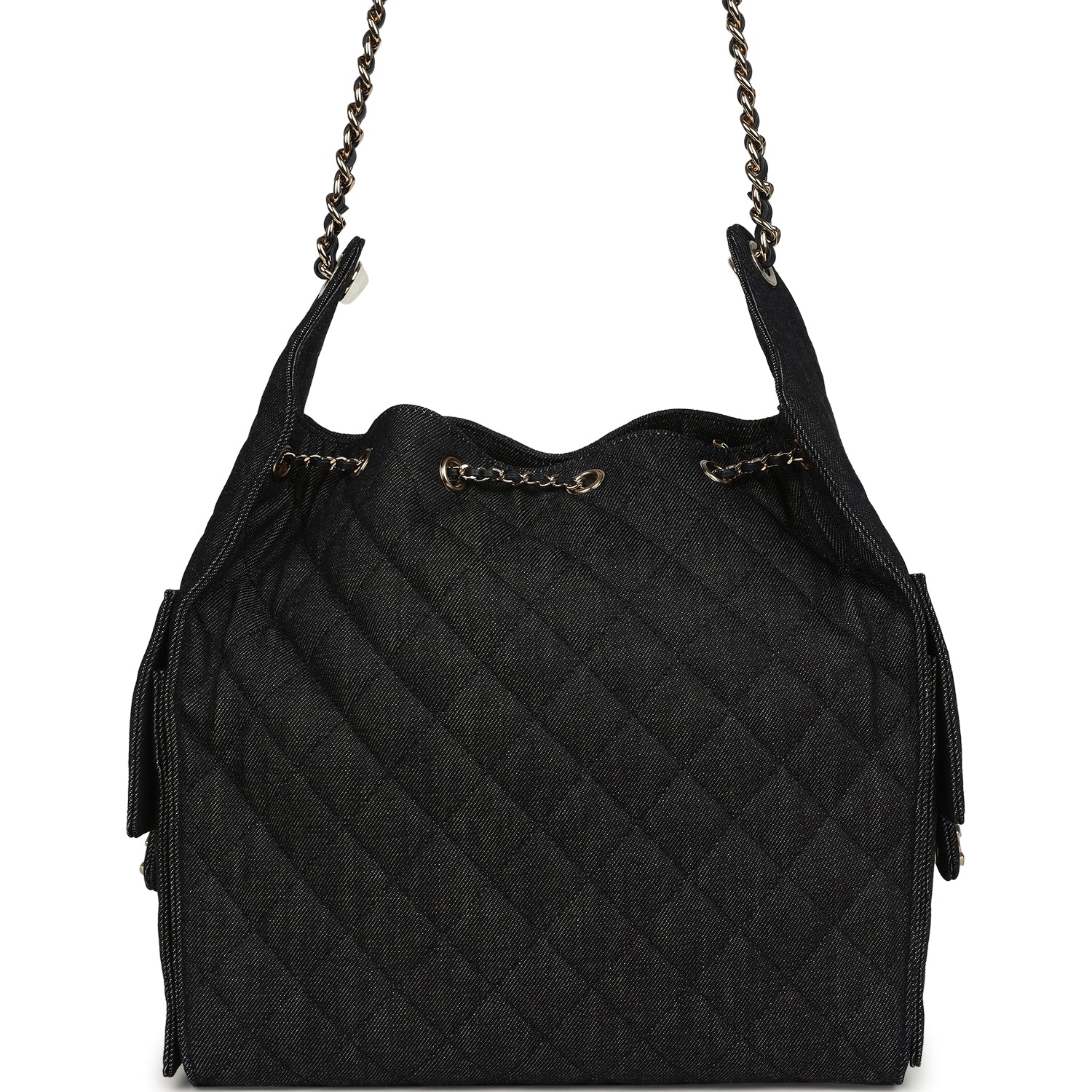 Chanel Medium 25 Hobo Bag Dark Denim Light Gold Hardware
