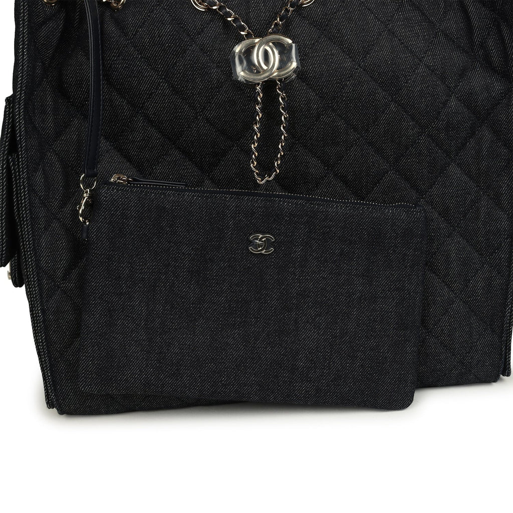 Chanel Medium 25 Hobo Bag Dark Denim Light Gold Hardware