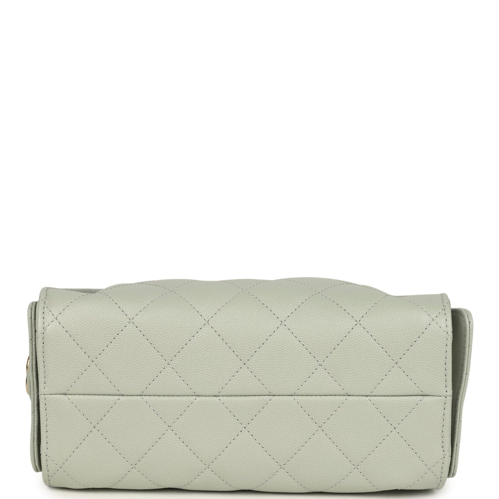 Chanel Mini 25 Hobo Bag Light Green Caviar Antique Gold Hardware