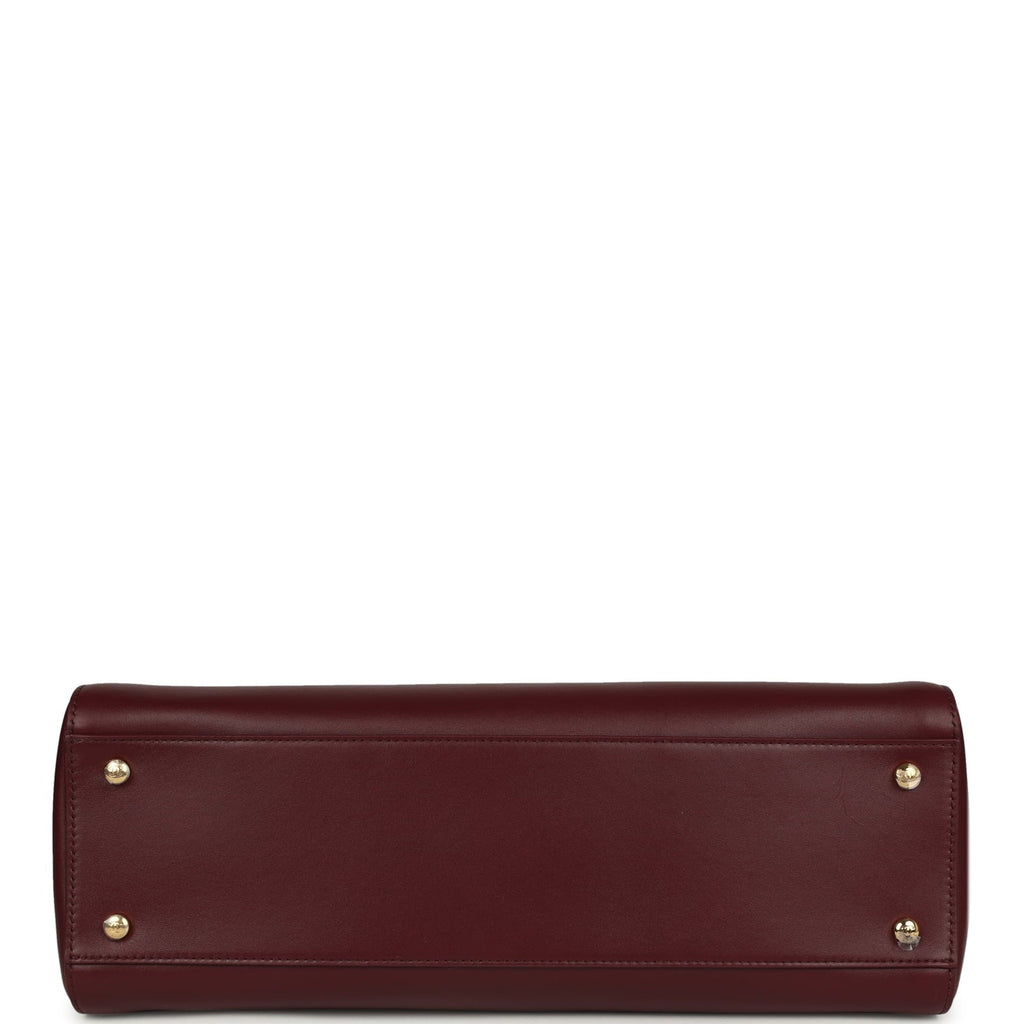 Chanel Small Cerf Shopping Bag Burgundy Calfskin Gold Hardware