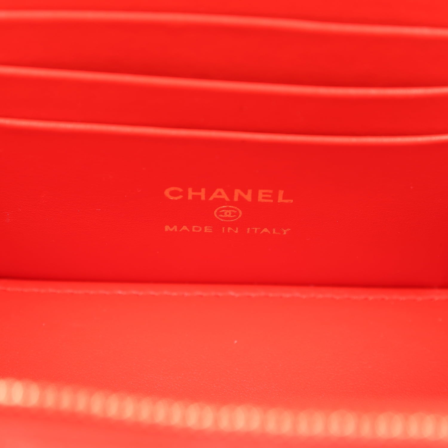 Chanel Small Classic Vanity Case Red Shiny Caviar Light Gold Hardware