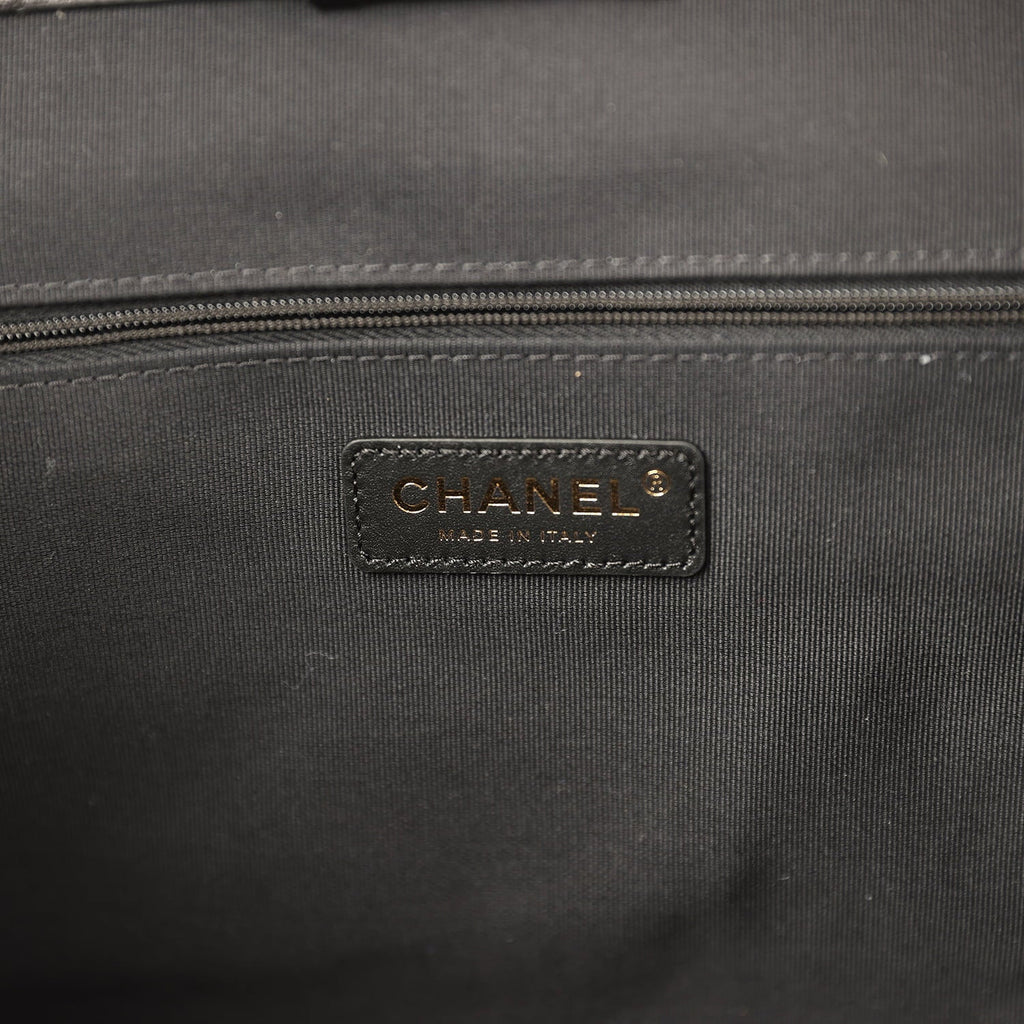 Chanel Small Coco Base Hobo Bag Brown Suede and Black Shiny Lambskin Brushed Gold Hardware