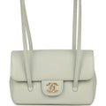 Chanel Mini Preppy Coco Clutch with Straps Light Green Shiny Caviar Brushed Gold Hardware