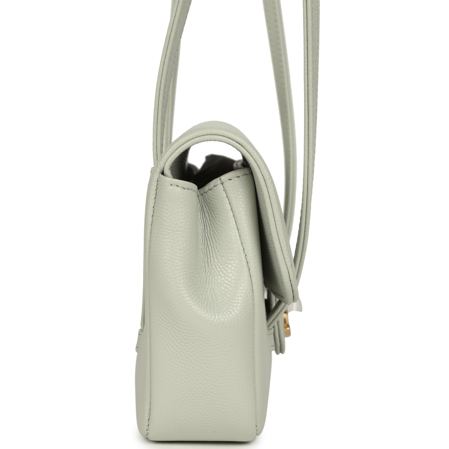 Chanel Mini Preppy Coco Clutch with Straps Light Green Shiny Caviar Brushed Gold Hardware